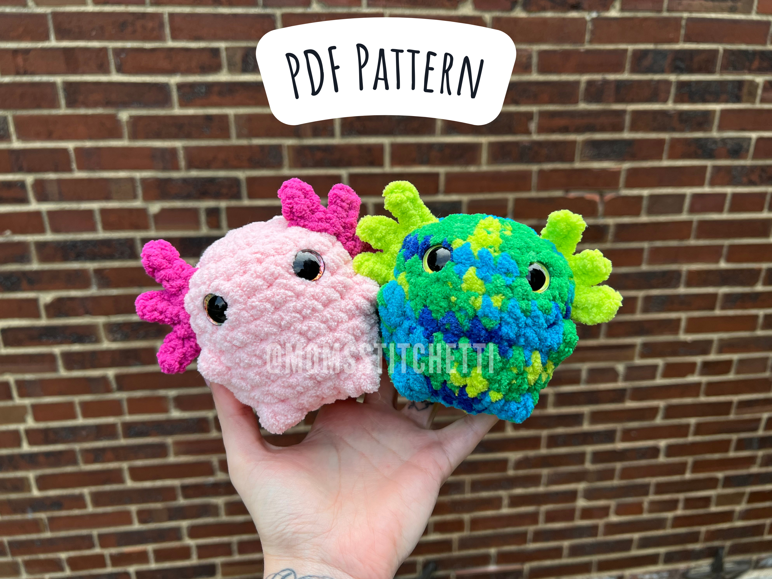 Axolotl chunky amigurumi crochet pattern by Lenn's Craft