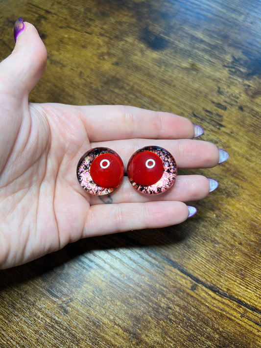 25 mm Red Kawaii Orchid Safety Eyes (Extras)