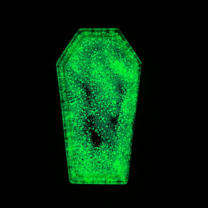 Glow in the Dark Glitter Coffin Trinket Tray