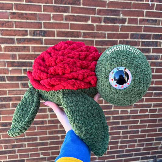 Jumbo Rose Turtle Plushie