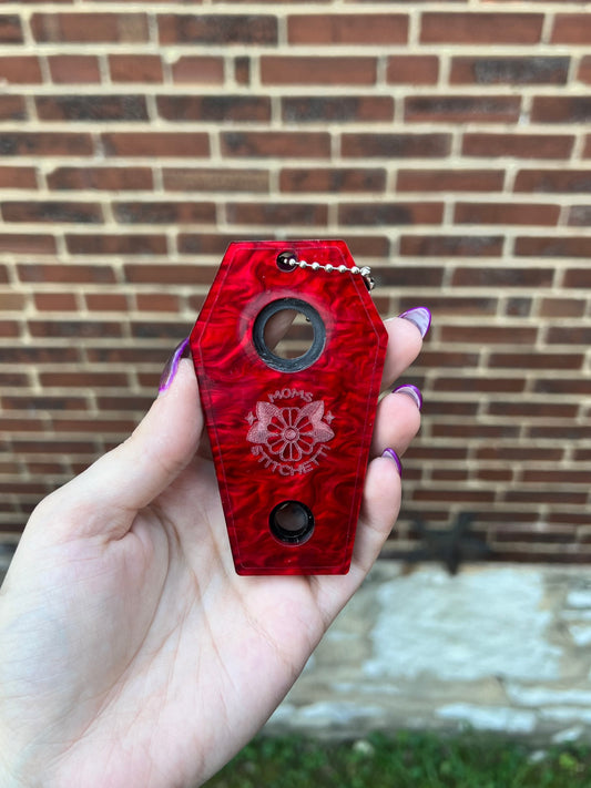 Red Pearl Coffin Safety Eye Tool (Flawed)