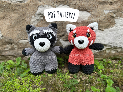 Raccoon and Red Panda Crochet Pattern