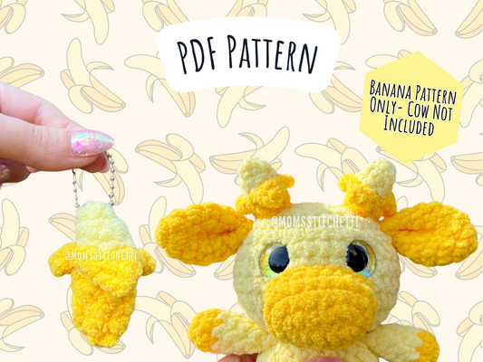 Banana Cow Mod + Keychain Crochet Pattern