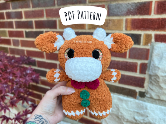 Gingerbread Cow Crochet Pattern (Full Pattern)