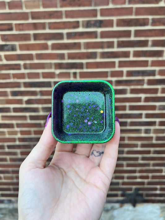 Green/Purple Trinket Dish (Flawed)