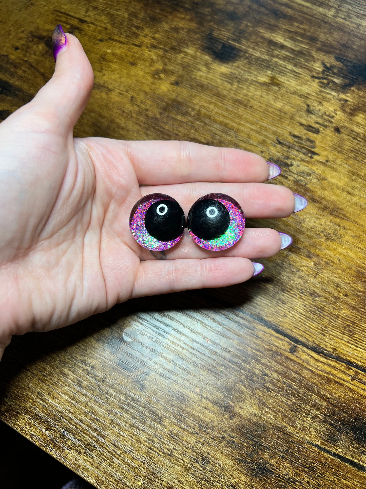 25 mm Kawaii Pink/Purple Safety Eyes (Imperfect)