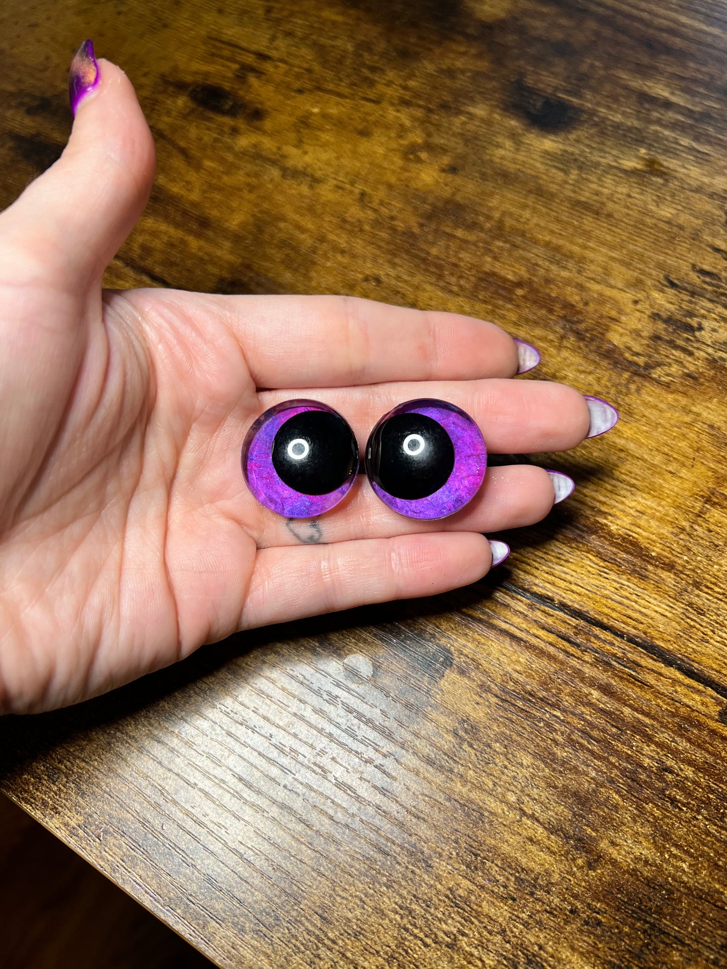 25 mm Kawaii Purple/Pink Swirl Safety Eyes (Imperfect)