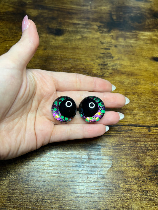 Amethyst/Lime 25 mm Kawaii Safety Eyes (Imperfect)