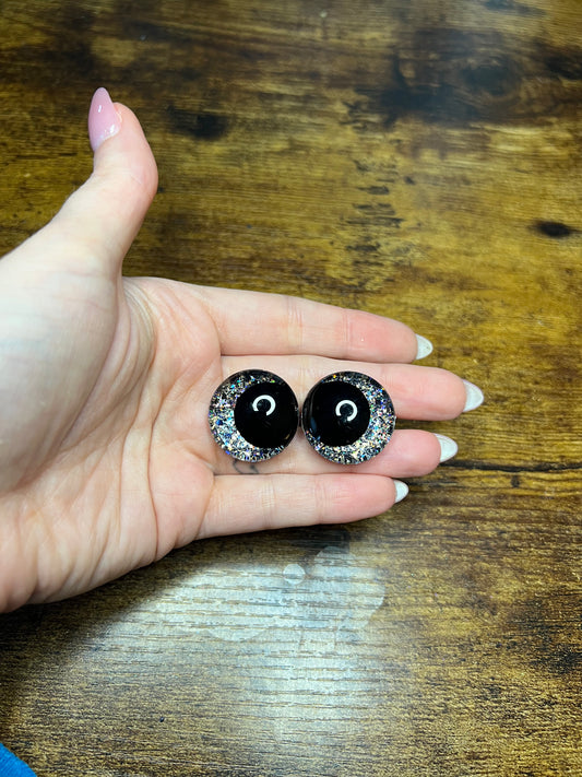 Black/Gold 25 mm Kawaii Safety Eyes (Imperfect)