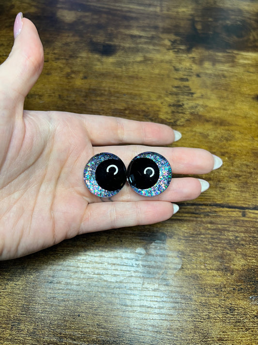 Black Multi 25 mm Kawaii Safety Eyes (Imperfect)