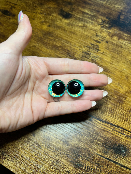 20 mm Sea Glass Kawaii Eyes (Flawed)