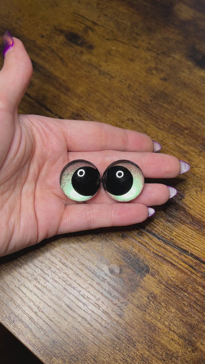 25 mm Kawaii Green/Yellow Safety Eyes (Imperfect)