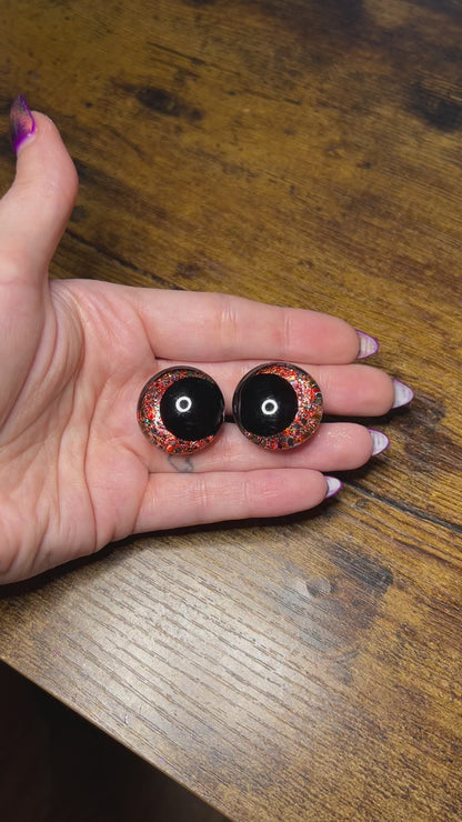 25 mm Kawaii Red/Black Safety Eyes (Imperfect)