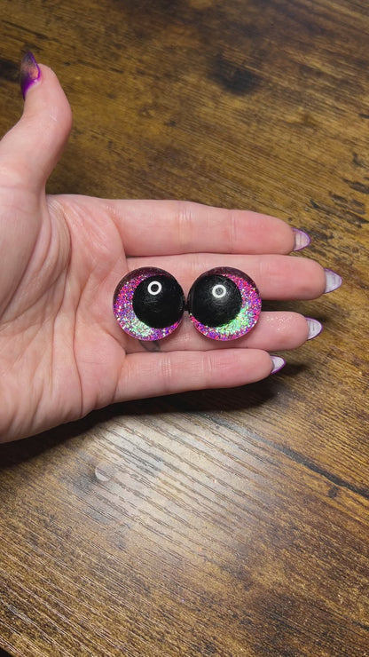 25 mm Kawaii Pink/Purple Safety Eyes (Imperfect)